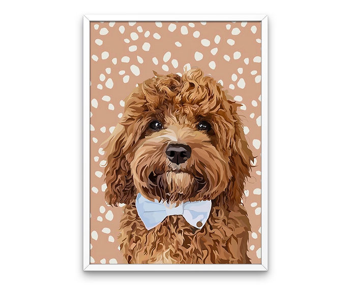 Custom Framed Single Pet Portrait