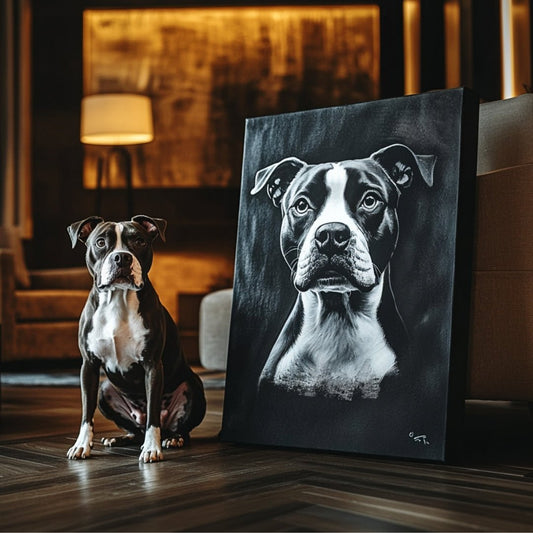 Custom Pet Portrait - Black & White Style