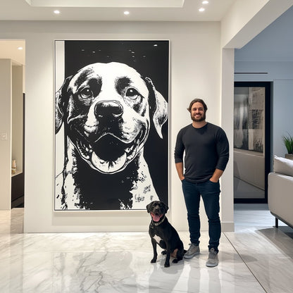 Custom Pet Portrait - Black & White Style