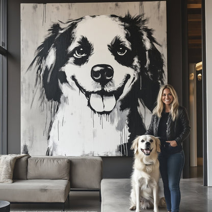 Custom Pet Portrait - Black & White Style