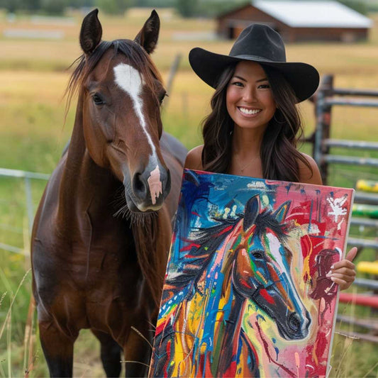 Custom Horse Portrait Canvas - Abstract Style