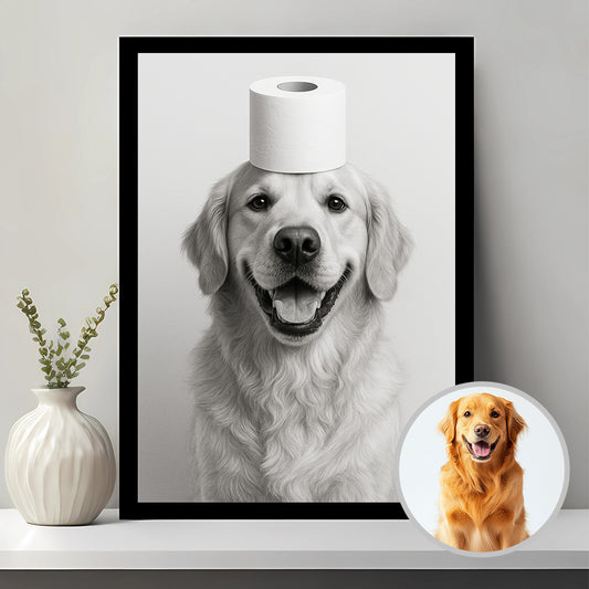 Custom Funny Pet Bathroom Wall Art