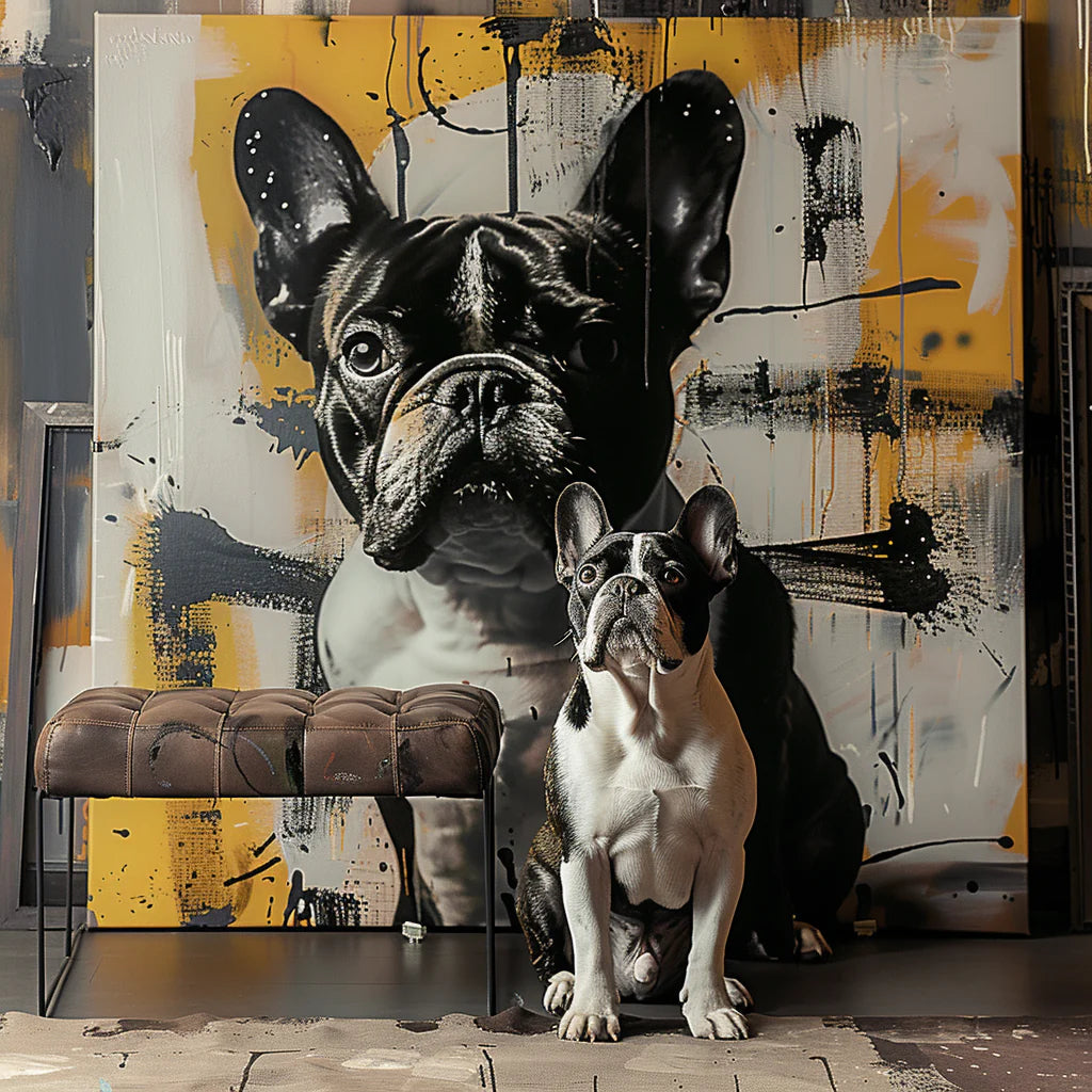 Graffiti-Black&White Ink Dot Canvas