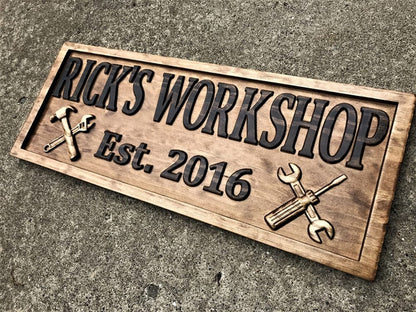 Custom Workshop Sign With Tools