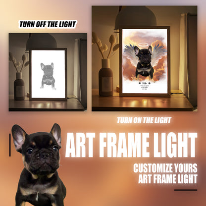 Customizable Owner and Fur Baby on Art Frame Light