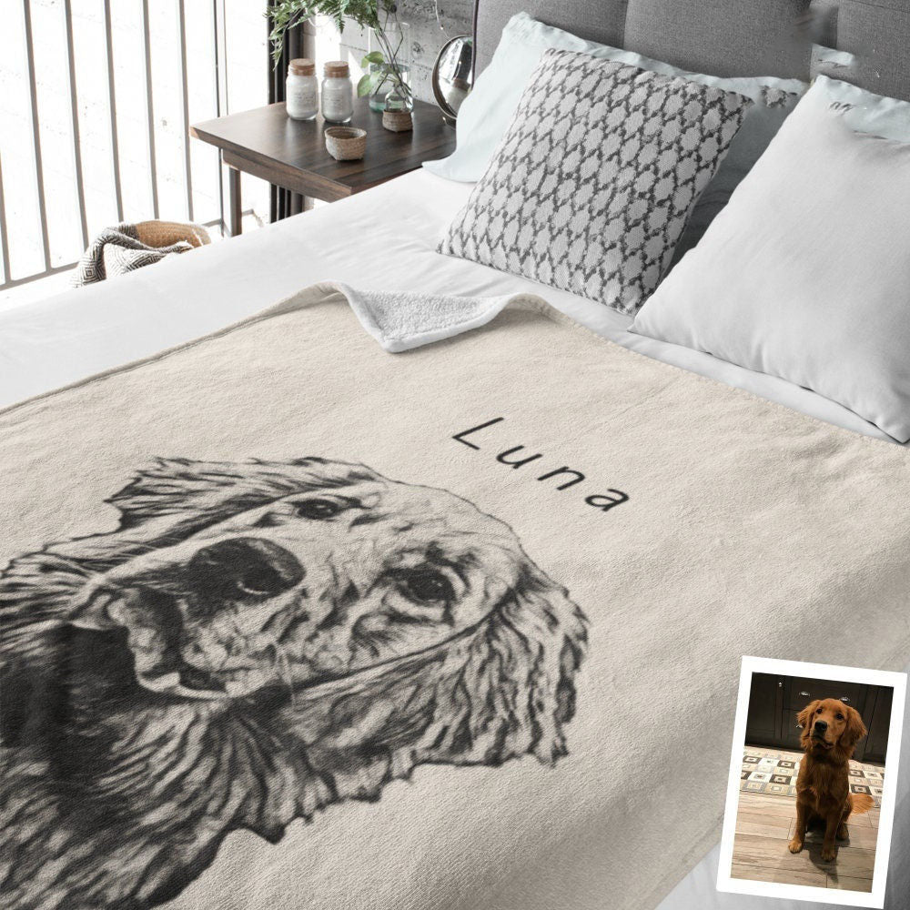 Custom Pet Pen Art Portrait Blanket