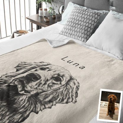 Custom Pet Pen Art Portrait Blanket