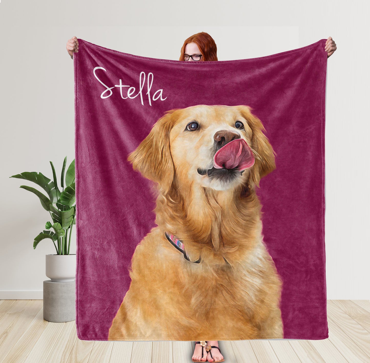 Custom Pet Pen Art Portrait Blanket