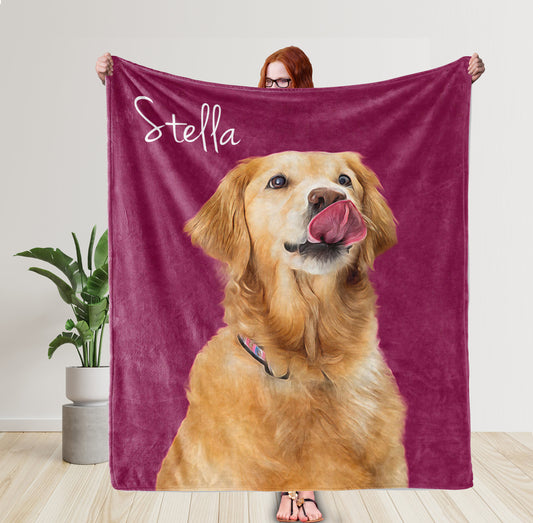 Custom Pet Pen Art Portrait Blanket