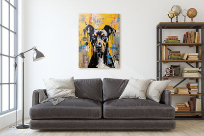 Black and Tan Dog Graffiti Pop Art Rolled Canvas