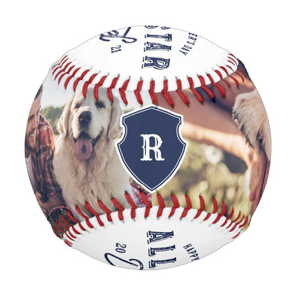 All Star Dad | Happy Father's Day 2 Photo & Monogram Baseball