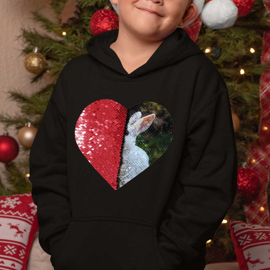 🧒Kids Custom Flip Sequin Hoodie(Heart)