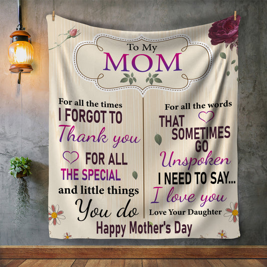 💖For Mom Blanket👩TO MOM Happy Mother's Day Premium Mink Sherpa Blanket